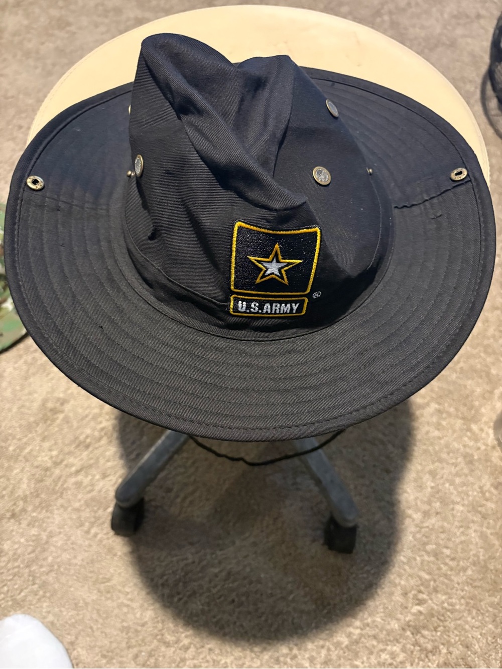 U.S. Army Black Boonie Hat with Embroidered Star Patch
